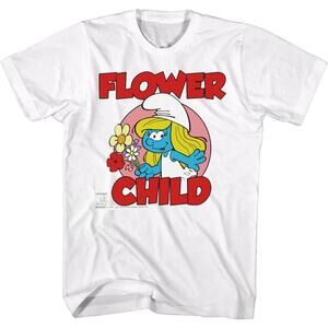 Smurfette Flower Child Smurfs Cartoon Retro T Shirt